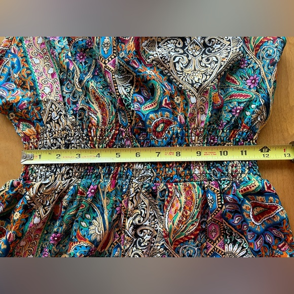 Halter Romper Paisley Print Size 6. High Waisted Elastic Waistband Detail. NWOT - Picture 8 of 10